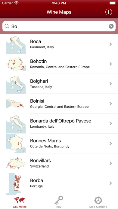 Wine Maps Screenshot