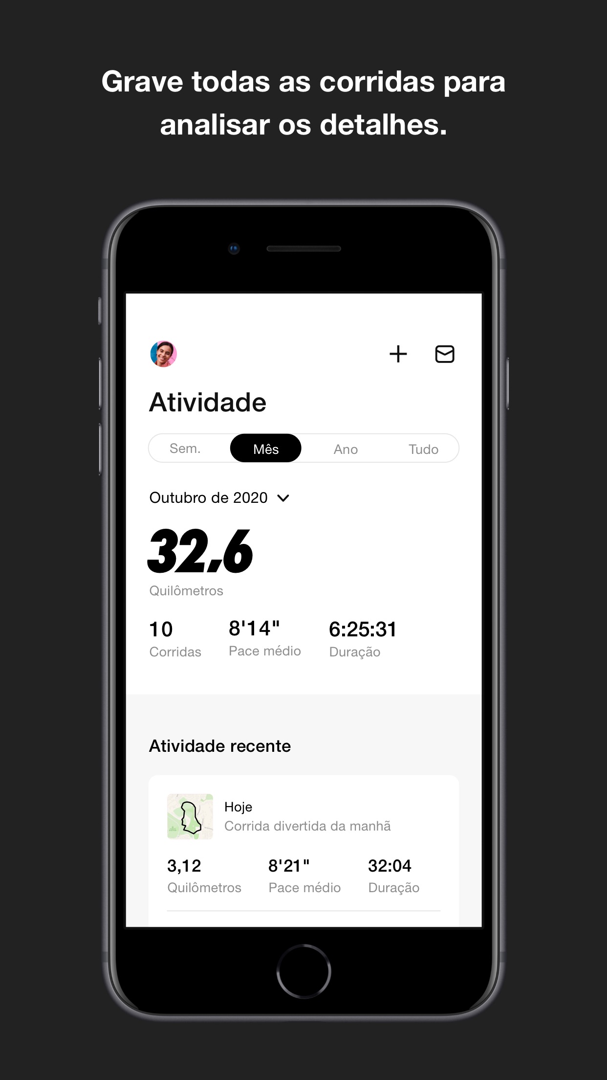 Screenshot do app Nike Run Club