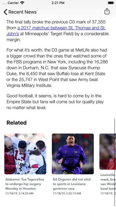 College Football Talk Scores Screenshot