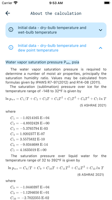 HVAC engineering calculator Screenshot
