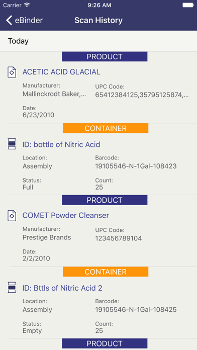 SDS / Chemical Management Screenshot