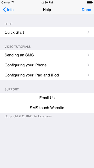 SMS touch Screenshot