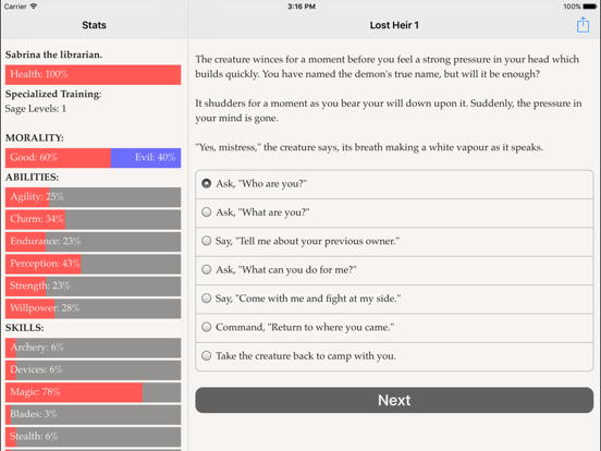 The Lost Heir iPad app afbeelding 4