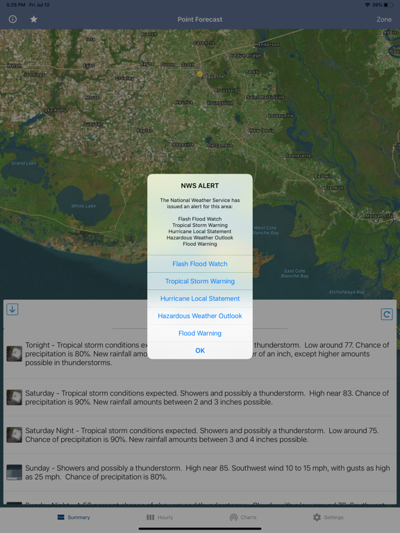 National Weather Forecast Data iPad screenshot 6 - Weather app