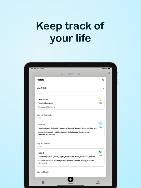 Mood Tracker - Moodup iPad screenshot 6 - Lifestyle app