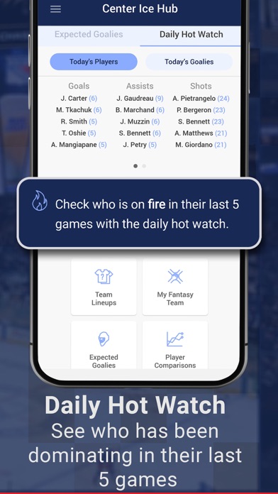 Center Ice Hub – Hockey Stats Screenshot