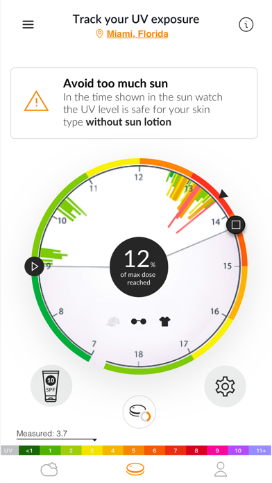 SunSense UV tracker Screenshot