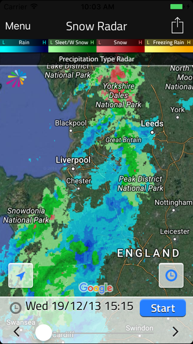 UK Snow Radar Screenshot