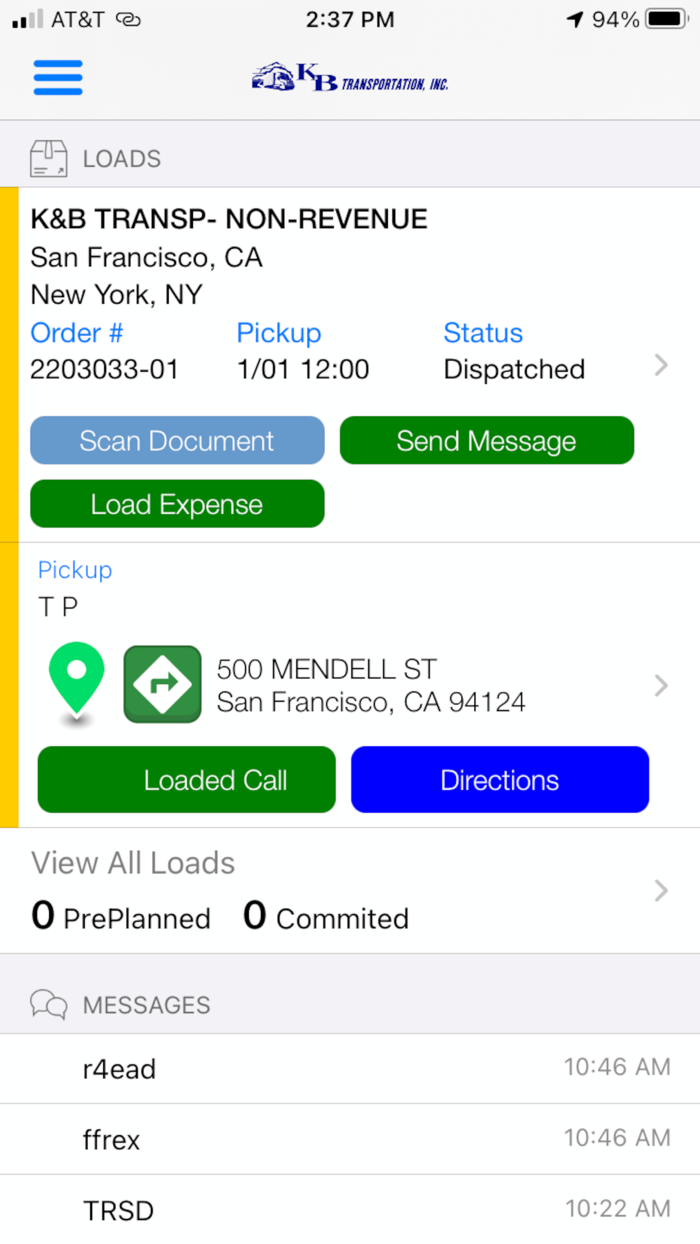 KB Mobile Driver App