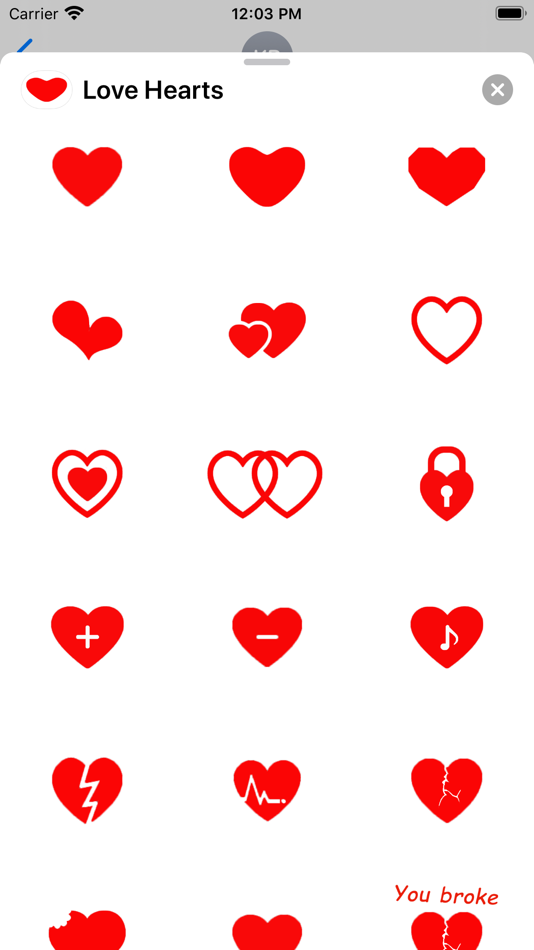 Hearts stickers & emoji love - 1.2 - (iOS)