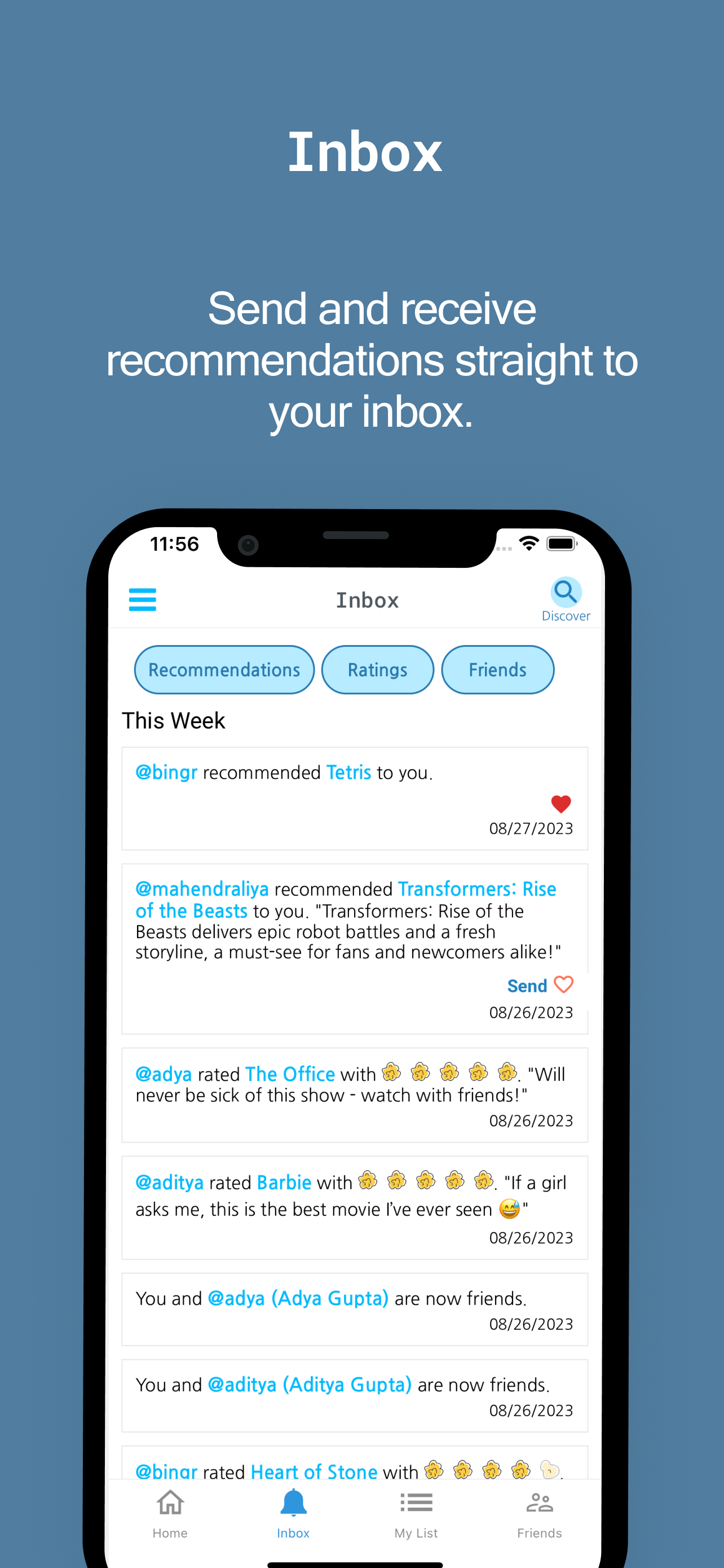 Bingr - Recommendation App