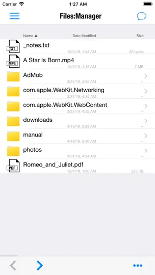 Скриншот Файловый менеджер App на iPhone 1
