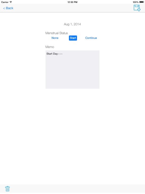 Menstrual Calendar Diary iPad screenshot 3 - Lifestyle app
