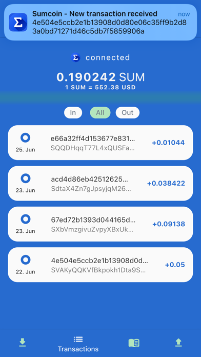 Sumcoin Wallet Screenshot