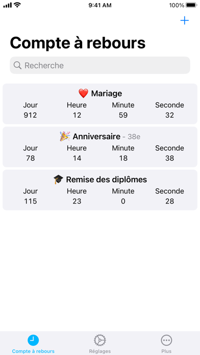 Screenshot #1 pour Comptes à rebours