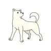 White dog pose sticker contact information