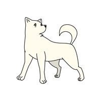 白い犬のポーズステッカー