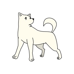 Chien blanc autocollant posant