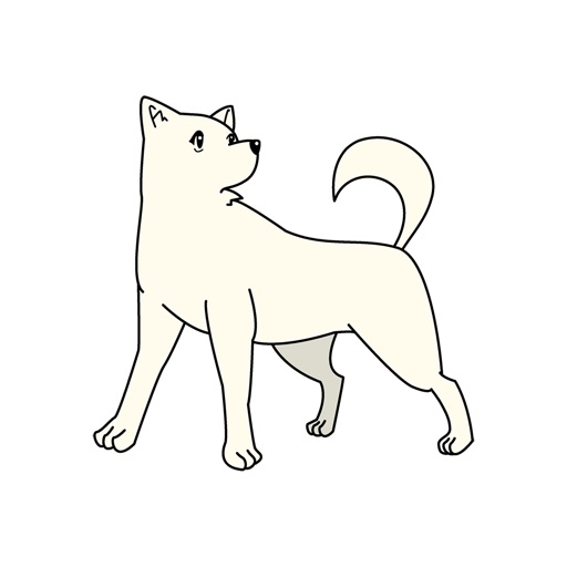White dog pose sticker icon
