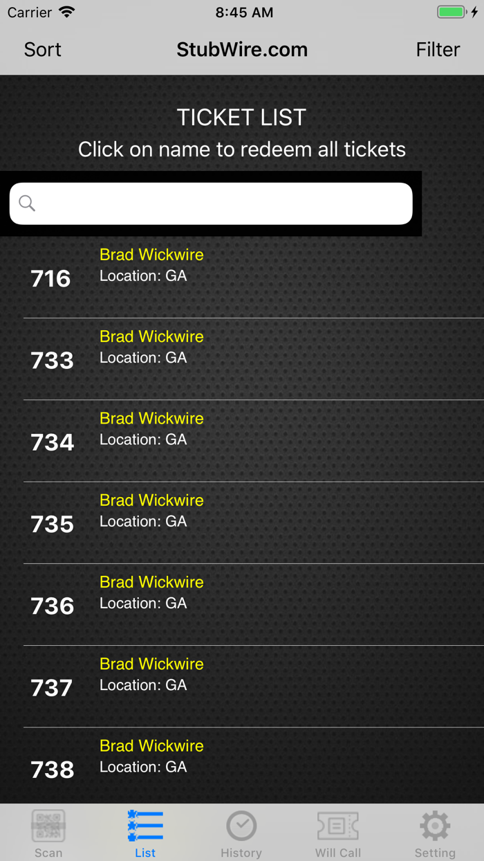 StubWire.com Ticket Scanning