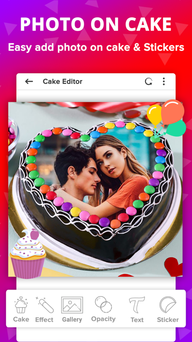 Birthday Photo Frame With Cake Screenshot on iOS