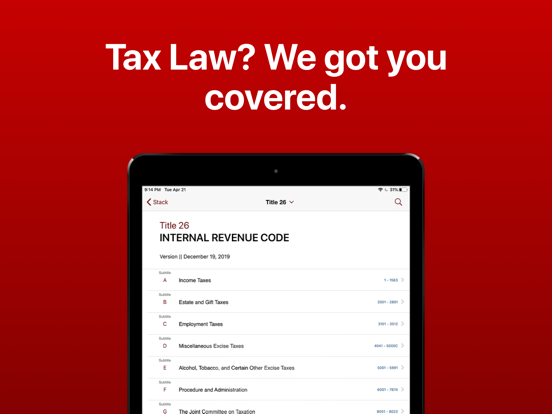 LawStack: CFR,USC,Statutes,Law iPad screenshot