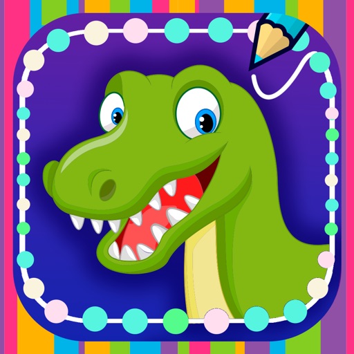 Connect and paint dinosaurs icon