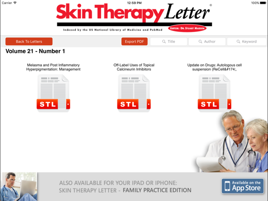 Skin Therapy Letter iPad screenshot