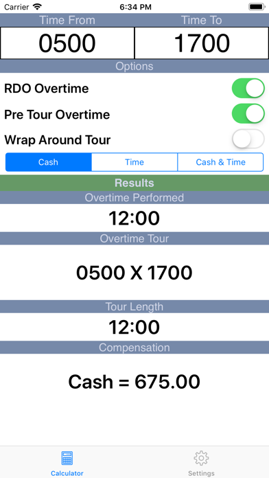 Overtime Calculator 2.0 Screenshot