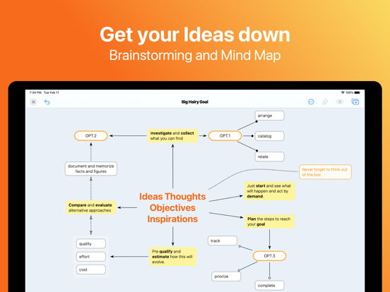 BigHairyGoal – mindmap todo iPad screenshot 4 - Business app