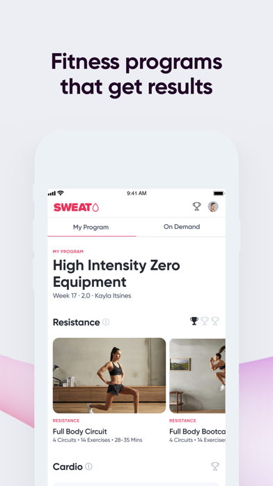 Sweat: Fitness App Fo... screenshot1