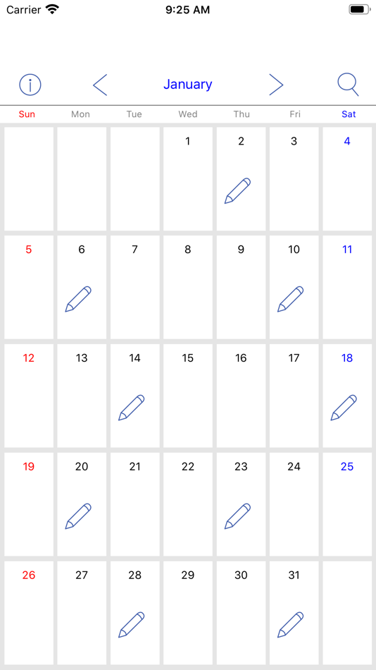 #3. Simple Calendar & Diary (iOS) Podle: Yuichi HARA