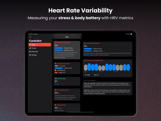 ‎CardioBot: Heart Rate Monitor Screenshot