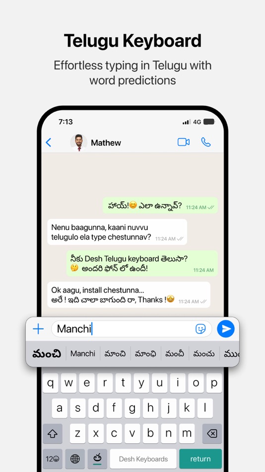 #2. Desh Telugu Keyboard (iOS) Podle: ClusterDev Technologies Private Limited