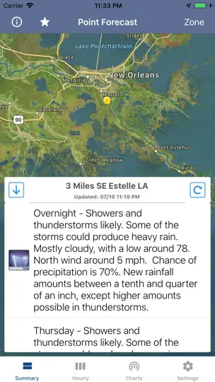 National Weather Forecast Data iPhone Screenshot 1