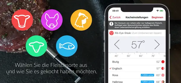 MEATER® Fleischthermometer iPhone App Screenshot 1 – Essen und Trinken