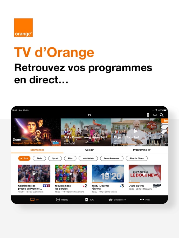 Screenshot #4 pour TV d'Orange • Direct & Replay