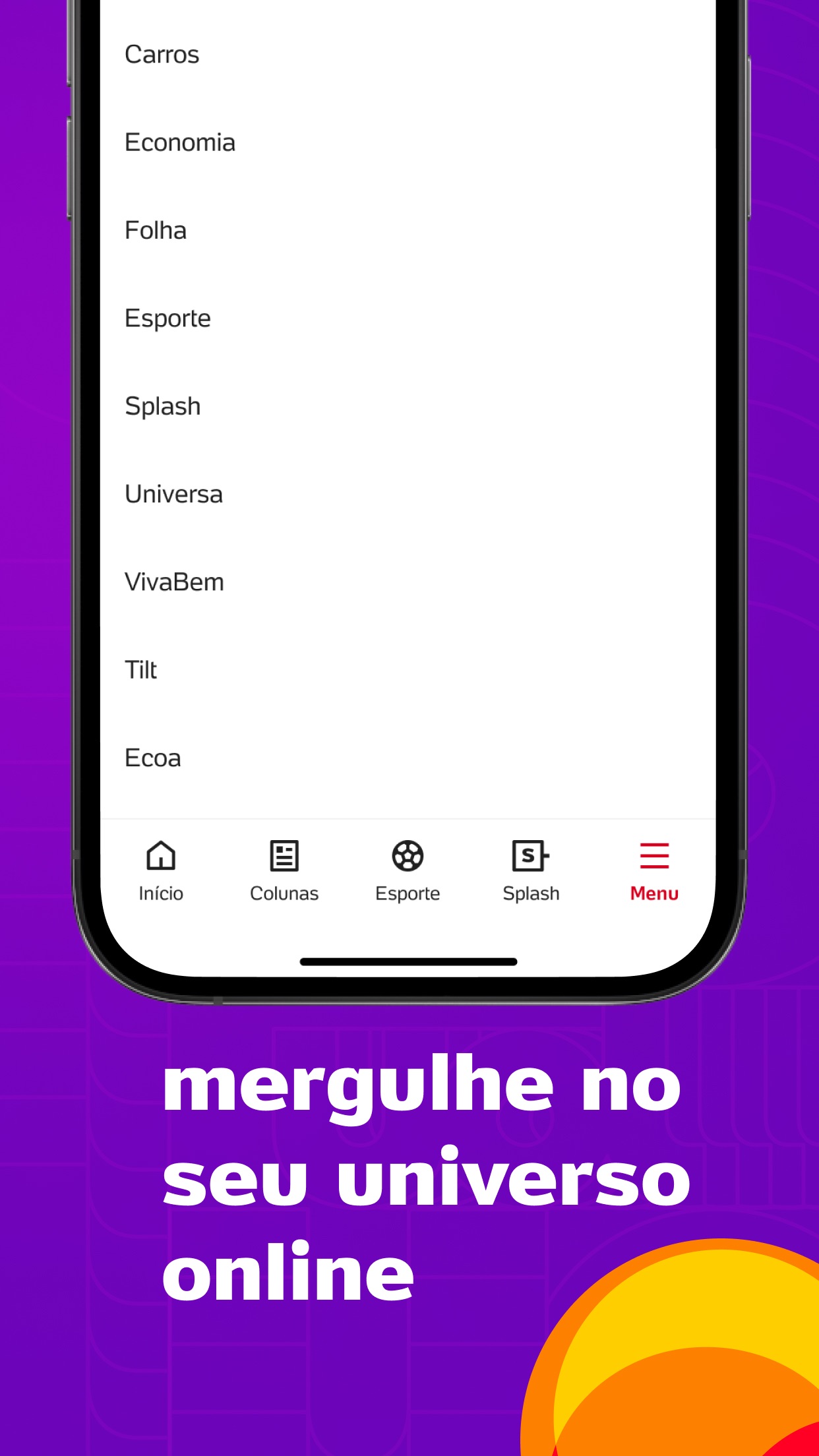 Screenshot do app UOL: Notícias em tempo real