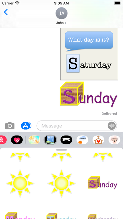 days of the week stickers Screenshot