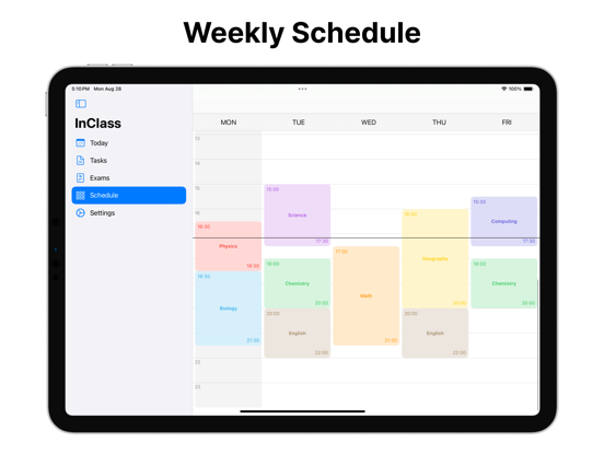 InClass - School Planner iPad screenshot 2 - Education app