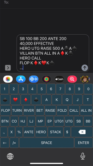 Poker Hand History Keyboard Screenshot
