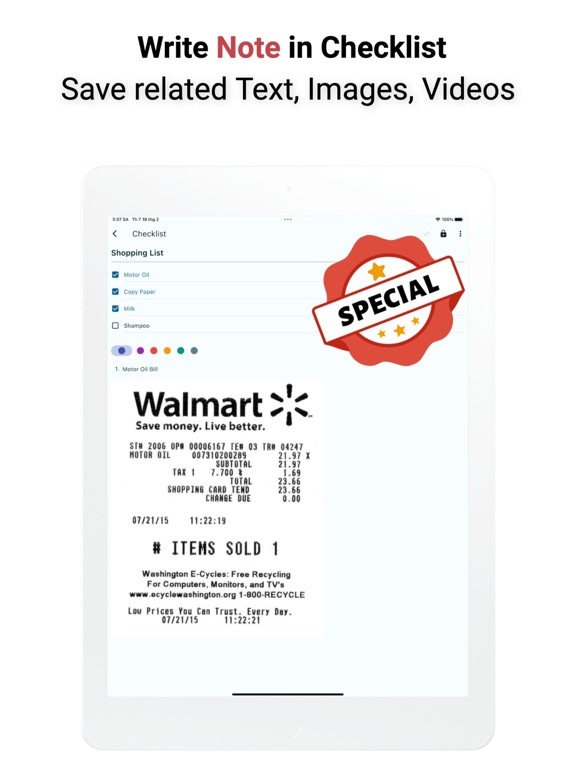 To-do List, Checklist, Widget iPad screenshot 2 - Productivity app