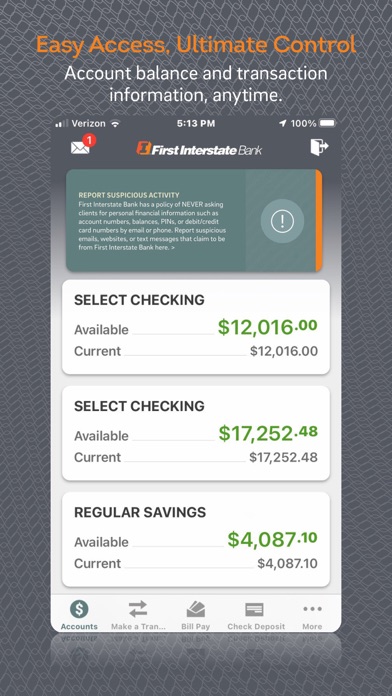 First Interstate Bank Mobile Screenshot