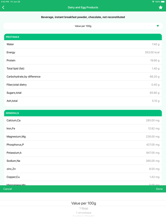 Nutrition Data - Food Calorie iPad screenshot