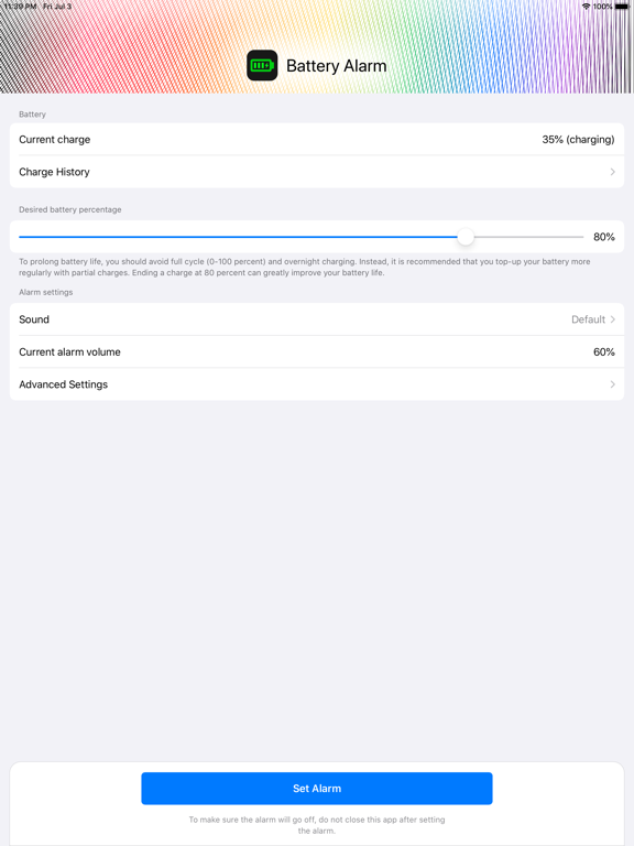 Screenshot #4 pour Battery Charge Alarm