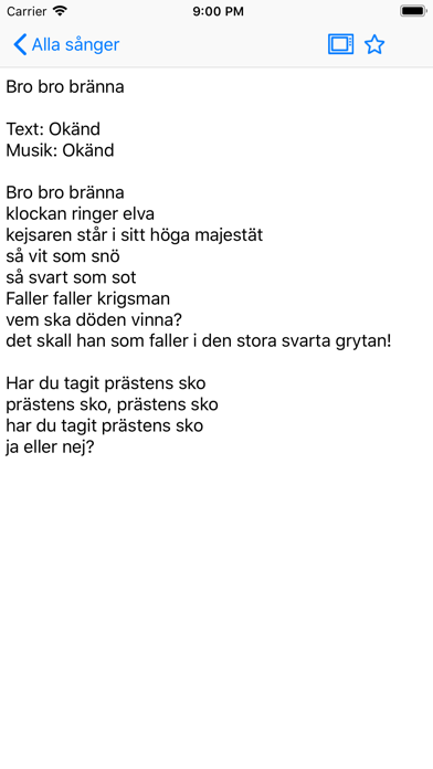 Sångboken Screenshot