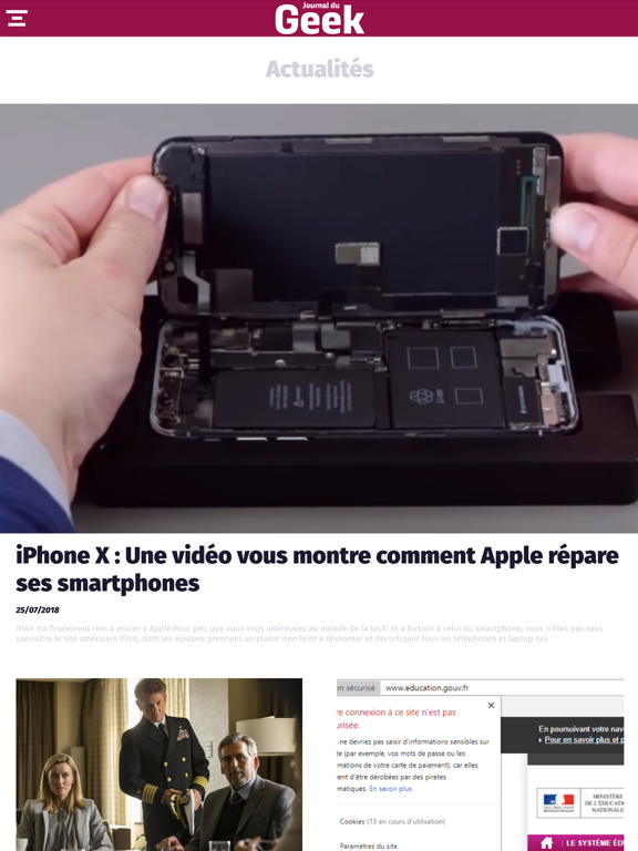Journal du Geek iPad screenshot 1 - News app