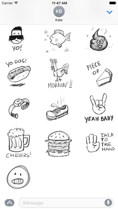 Pencil Doodles Sticker Pack Screenshot