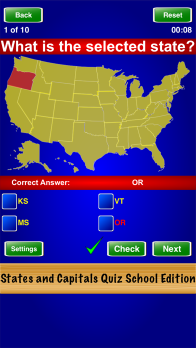 States and Capitals School Screenshot