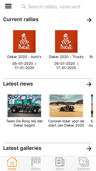 Rally Results Screenshot